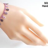 M1- Bracciale Margherita in Orchidea, malva talpa e lavanda porpora - WBB19