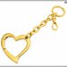 Portachiavi con catena e moschettone ciondolo cuore, cm.15 - colore oro.