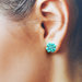 orecchini verde menta, orecchini lobo verde, orecchini con perline, orecchini quadrifoglio, orecchini piccoli, orecchini anne