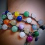 Bracciale Multicolore perle ed uncinetto 