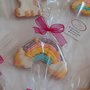 biscotto Arcobaleno unicorno ghiaccia reale compleanno party segnaposto sweettable 