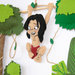Fiocco nascita ispirato a baby Mowgli e i suoi amici, 39 cm x 41 cm