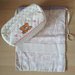 Completo sacchetto primo cambio bebé con portapannolini-trousse tela aida