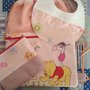 Set zainetto sacca per bambina tessuto winnie the pooh con bustina e bavaglino