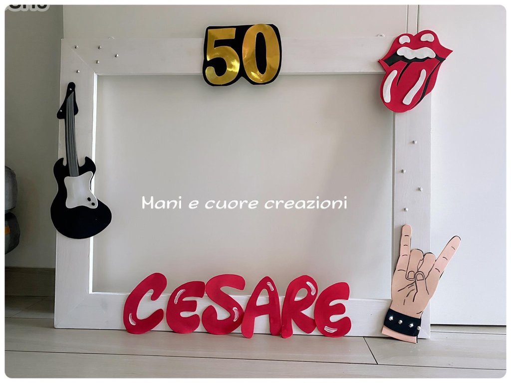 Cornice Selfie Photobooth The Rolling Stones 50 anni - Feste - Deco