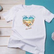 T-shirt manica corta unisex tema mare con cuore, t-shirt con frase, il mare è uno stato del cuore