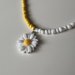 Collana Margherita con perline bianche e gialle