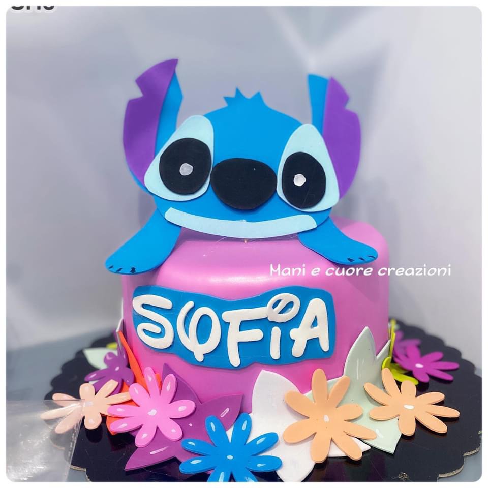 Torta Stitch Piccola personalizzata - Cake design - Cake topper 