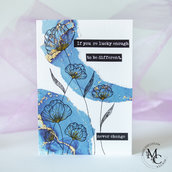 Spring Flowers Card Blu | Biglietto d'auguri romantico