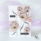 Spring Flowers Card Cipria | Biglietto d'auguri romantico