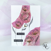 Spring Flowers Card Rosato | Biglietto d'auguri romantico