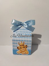 Scatolina nascita battesimo fetsa compleanno evento re leone simba confetti caramelle segnaposto