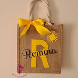 Borsa Tote In Iuta Ricamata Donna: Piccola, Artigianale, Riutilizzabile Per La Spesa E Il Tempo Libero