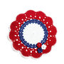 Centrino rosso blu e bianco ad uncinetto in cotone 22 cm - 1NDP