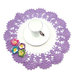 Centrino bianco e lilla con fiori ad uncinetto in cotone 30 cm - 14CN
