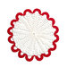Centrino bianco e rosso ad uncinetto in cotone 21.5 cm - 53CN