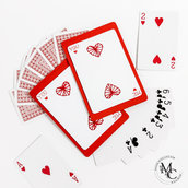 Due di cuori Cotton Card Collection | Biglietti d'auguri con cuori in cotone rosso 