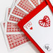 Due di cuori Cotton Card Collection | Biglietti d'auguri con cuori in cotone rosso 