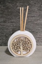 Bomboniera profumatore artigianale albero della vita 6,5cm legno segnaposto sposi matrimonio battesimo comunione cresima 