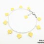 M2 - Bracciale/Cavigliera Cuore in argento e Giallo pastello  - WBB35