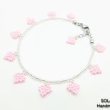 M2 - Bracciale/Cavigliera Cuore in argento e Rosa pastello - WBB32