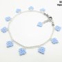 M2 - Bracciale/Cavigliera Cuore in argento e Blu pastello - WBB30