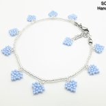 M2 - Bracciale/Cavigliera Cuore in argento e Blu pastello - WBB30