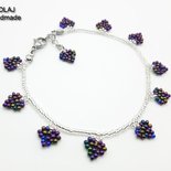 M2 - Bracciale/Cavigliera Cuore in argento e Viola metallico - WBB29