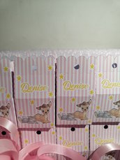 Scatolina bambi completa confetti e bigliettino scatola festa compleanno caramelle 