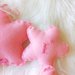 fiocco nascita bimba in feltro rosa con stelle e elefante Dumbo fatto a mano