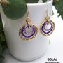 Orecchini pendente in Alluminio Diamantata Oro, Viola e Lilla  - WAE06