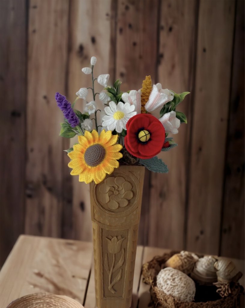 Cactus all'uncinetto fatto a mano - Decorazione per piante in vaso con lettere d'amore - Italia