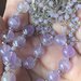 Collana  5 fili in Acciaio con cristalli lilla e Ametista Lavanda