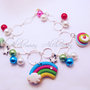 Bracciale kawaii con arcobaleno e charms in fimo