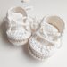 Scarpine Battesimo neonato/bambino in puro cotone bianco e lino ecrù  - Samuele