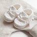 Scarpine Battesimo neonato/bambino in puro cotone bianco e lino ecrù  - Samuele