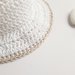 Cappellino con visiera neonato/bambino - Battesimo - cotone bianco, lino ecrù - Samuele
