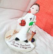 Cake Topper sopratorta basket 🏀 pallacanestro comunione cresima fimo artigianale personalizzbile 
