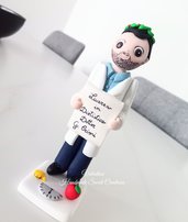 Statuina cake Topper laurea dottore laureato dietista dietologo nutrizionista bilancia sopratorta personalizzato 