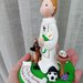Cake Topper statuina sopratorta calcio comunione bimbo cane
