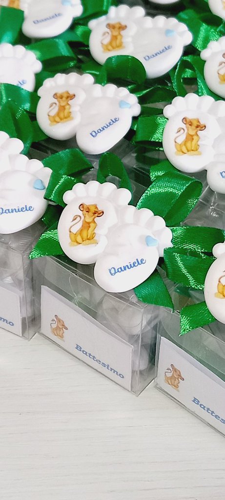 LE GEMME DI VENEZIA 100 Bigliettini Bomboniera Piedino Celeste, 4,5x2,5 Cm, Con Stampa Personalizzata Nome E Data, Made In Italy