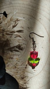 Orecchini tulipano rosso 