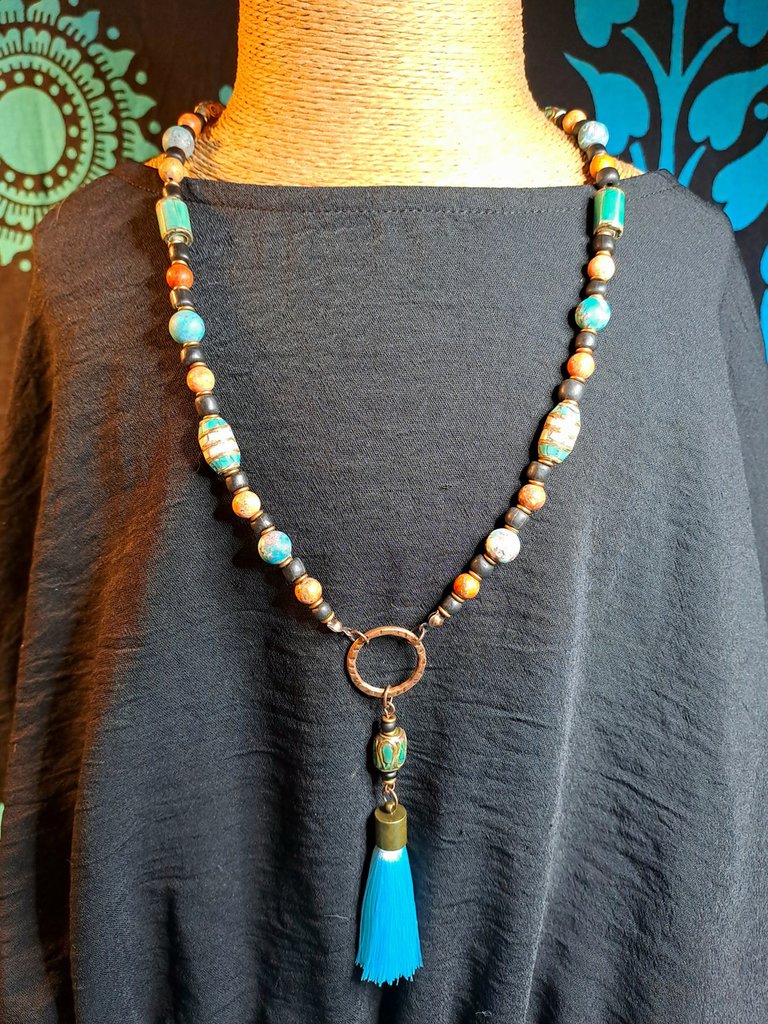 Holibanna Collana Bohémien Donna In Conchiglia Di Cocco E Perline – Etnica, Retrò, Colorata, Lunghezza 35 Cm
