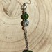 Orecchini lunghi agata verde, cristalli bianchi e perla di Boemia argentate 