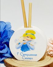 Bomboniera profumatore cenerentola principessa compleanno bimba battesimo comunione segnaposto Aurora Ariel biancaneve belle 