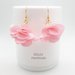 Orecchini pendenti fiore in tessuto Rosa e oro - WFE03