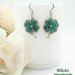Orecchini pendenti quadrifoglio in verde smeraldo - WCE15