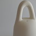 Campanella in terracotta bianca manico ad anello bomboniera artigianale cm 9,5x13