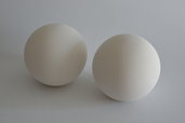 Palla in terracotta bianca senza picciolo diametro cm 10 da appoggio