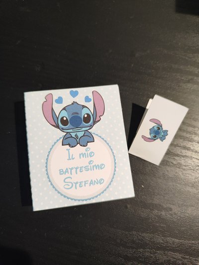 Scatolina Lilo e Stitch completa confetti e bigliettino scatola fes